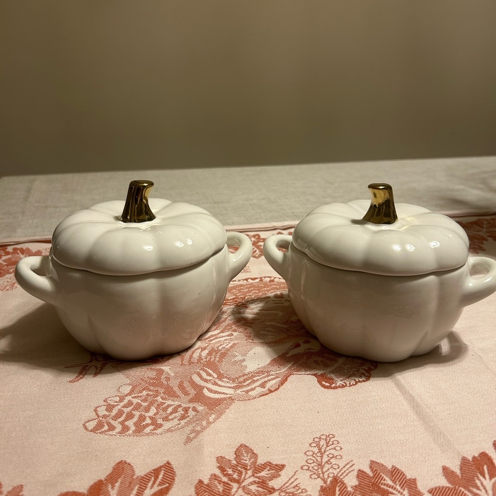White Mini Pumpkin Casserole Dishes